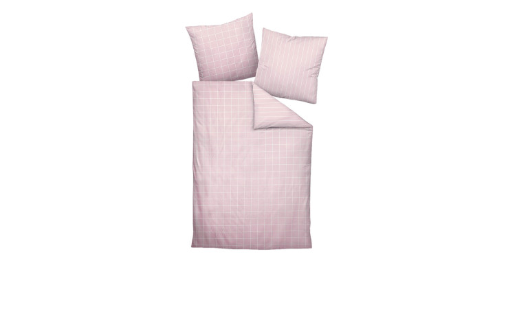 Mako-Satin Bettwäsche Modernclassic in der Größe 155 x 200 cm und in der Farbausführung rosa, gestreift
