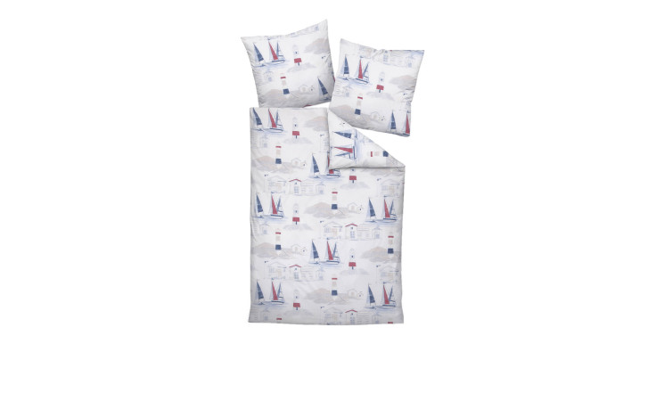 Seersucker-Bettwäsche Tango, in der Größe 135 x 200 cm und in einer Mehrfarbigen Farbausführung mit Maritim-Motiv