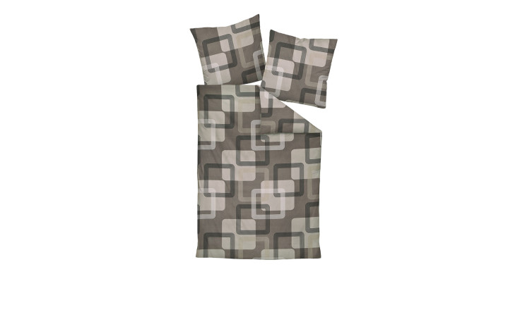Mako-Satin-Bettwäsche J.D. 155x200 cm, geometrisches Bettbezugsset mit zwei Kissenbezügen.