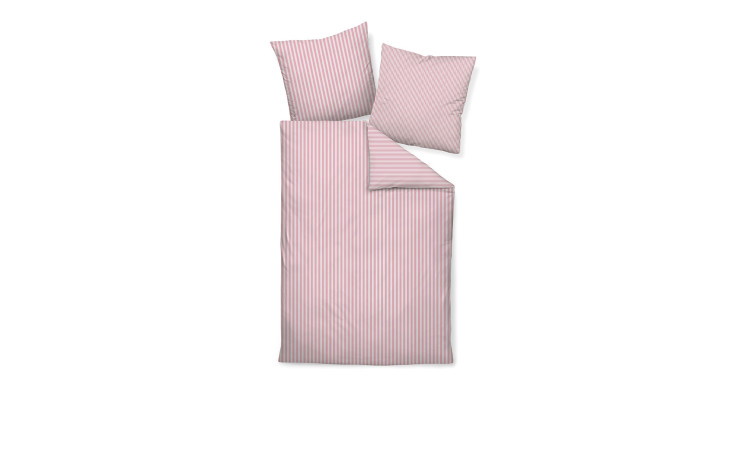 Mako-Satin Kissenbezug Mordernclassic in der Größe 40 x 80 cm und in der Farbausfürhugn rosa, weiß, gestreift