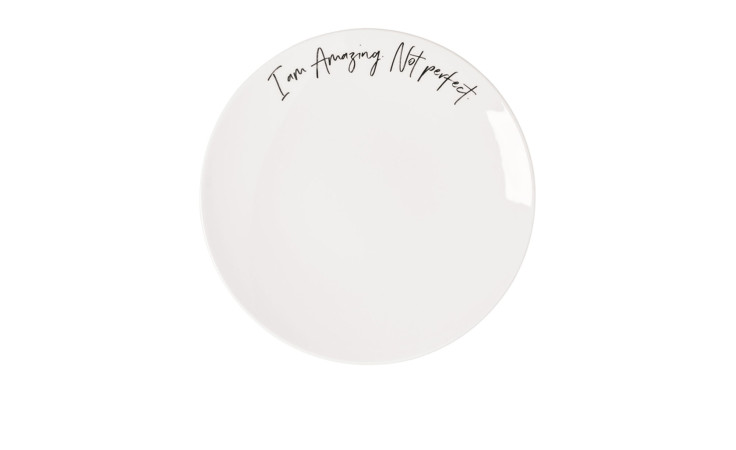 Frühstücksteller Amazing 21 cm in weiß mit schwarzer Schrift
