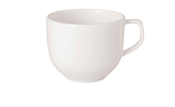Kaffeeobere Afina 0,15 l Bone China Kaffeetasse mit Henkel auf einfarbig weißem Hintergrund.