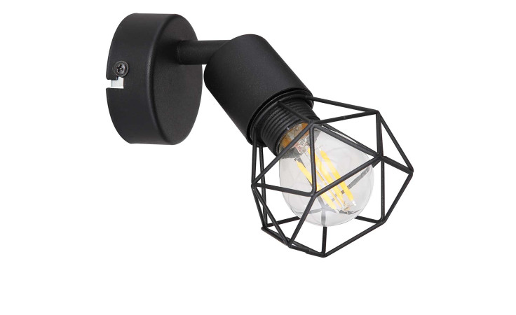 Strahler Xara I aus Metall in schwarz mit einem Spot.