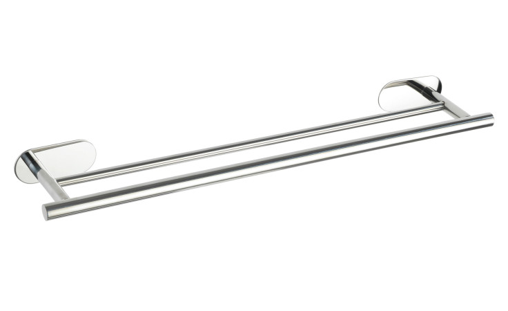 Badetuchstange Turbo-Loc, silberfarben, 60 cm, Metall, perfekt zum Handtuchaufhängen im Bad an der Wand montiert.
