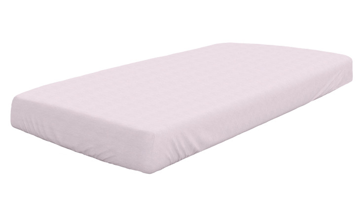 Jersey-Spannbettlaken Dormisette 190x200 cm in rosa, aus Naturfaser, für rechteckige Matratzen, auf Weiß.