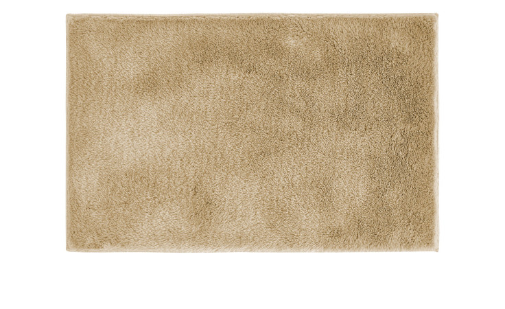 Die Andiamo Badematte Florida 50 x 80 cm ist eine taupefarbene, plüschige, weiche Kunstfaser-Badematte mit einer flauschigen Textur.