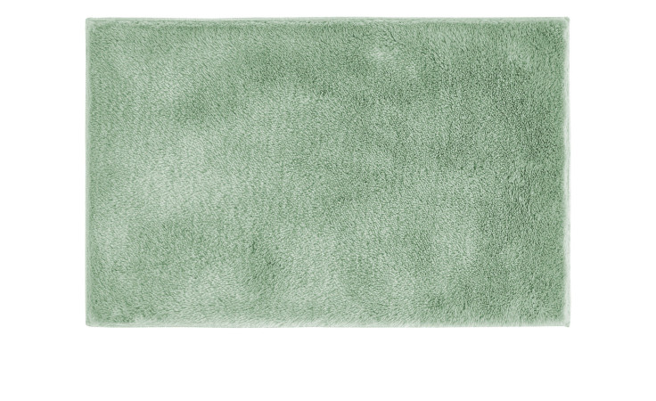 Die Andiamo Badematte Florida 40 x 60 cm in Salbeigrün, Plüsch-Synthetikfaser, ist auf weißem Hintergrund abgebildet.