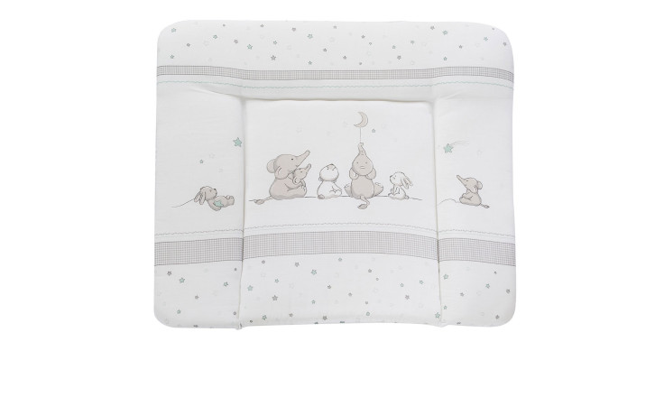 Wickelauflagen Sternzauber in Weiß / Taupe aus einem Mischgewebe und einer Polstervliesfüllung.