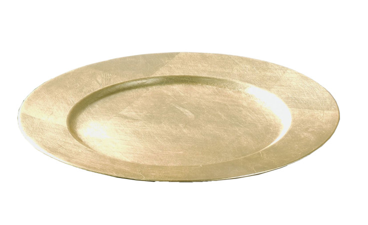 Der Casa Nova Platzteller 33 cm ist ein schlichter, runder, goldener Teller, perfekt für Dekorationen.