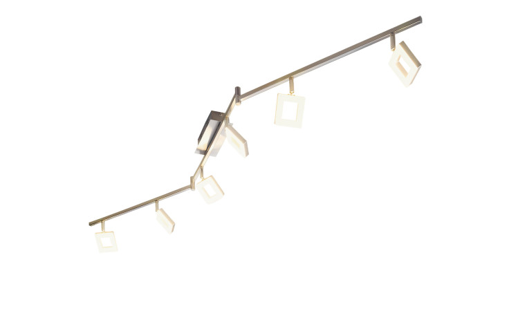 Der Casa Nova LED-Spot Real II verfügt über sechs verstellbare quadratische LED-Leuchten in Silberfarben und Kunststoff.