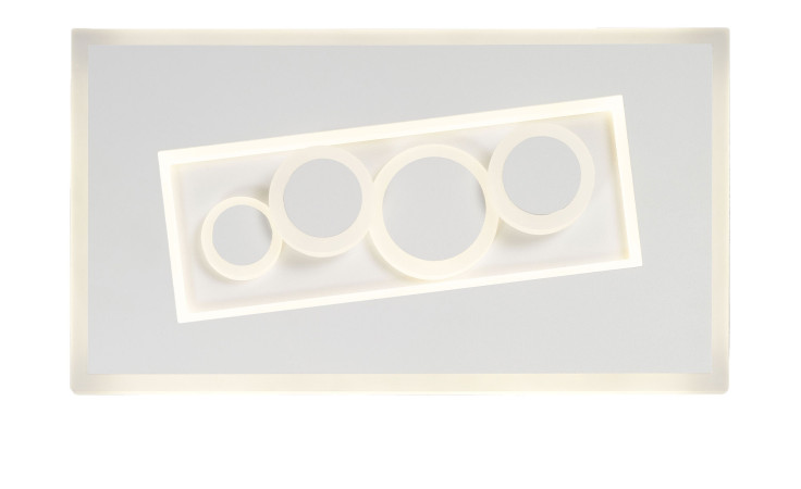 Casa Nova LED-Wandleuchte Mio: rechteckige weiße Deckenleuchte, 4 Kreise, modernes Design in Metall & Kunststoff.