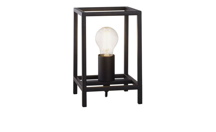 Die Tischleuchte Hamper von Casa Nova im schwarzen Metallrahmen überzeugt mit modern-rechteckigem Design.