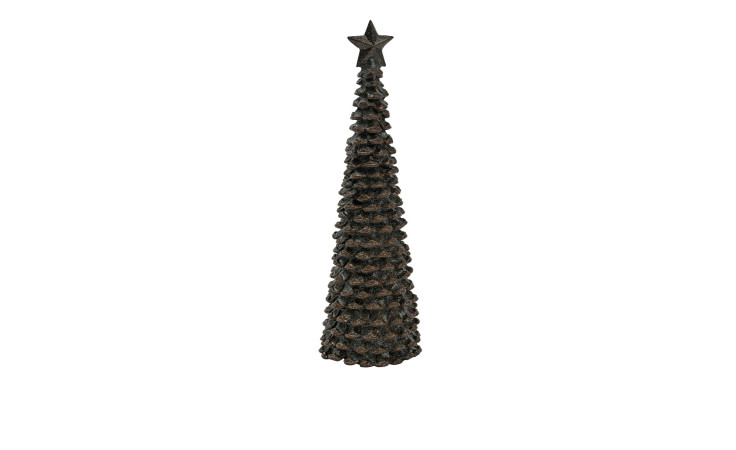 Tannenzapfen-Weihnachtsbaum 29 cm aus Polystein in der Farbe braun in einer Tannenzapfen-Optik.