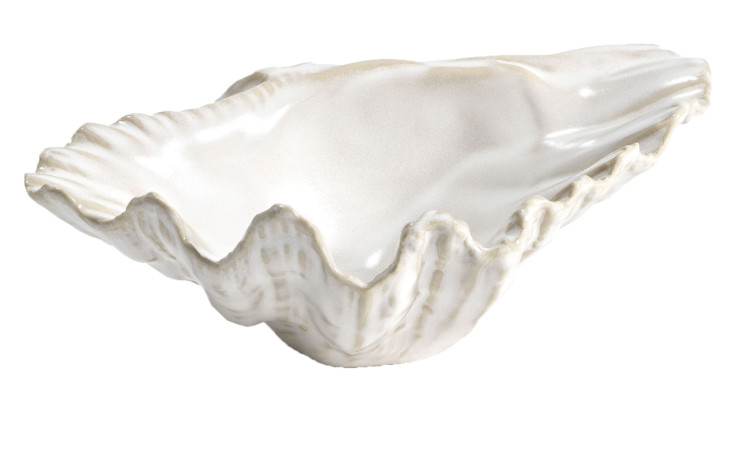Porzellan-Muschel 17,5 cm in weiß.
