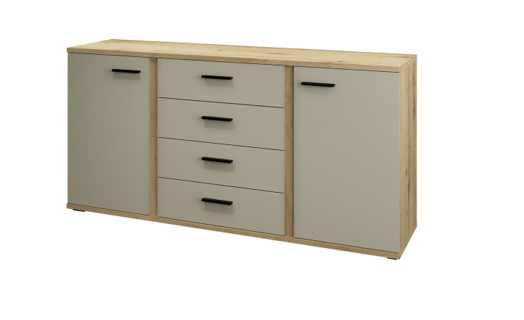 Sideboard Kane in der Frontfarbe Kaschmir mit einem Korpus in Dekor Artisan Eiche