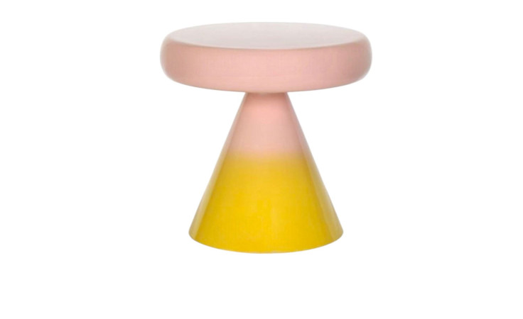 Beistelltisch Novella Emaille zweifarbig rosa/gelb