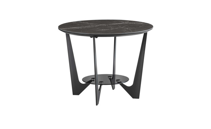 Couchtisch Lagos, in der Farbausführung Schwarz marmoriert matt