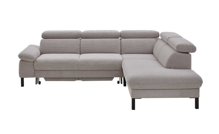 Basis-Ecksofa, in der Farbausführung Silber, Frontansicht