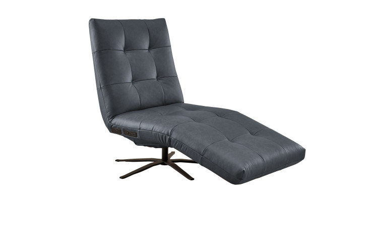 Komfort-Einzelliege LASCONDO Stina, in der Farbausführung Blau-Schwarz, Schrägansicht