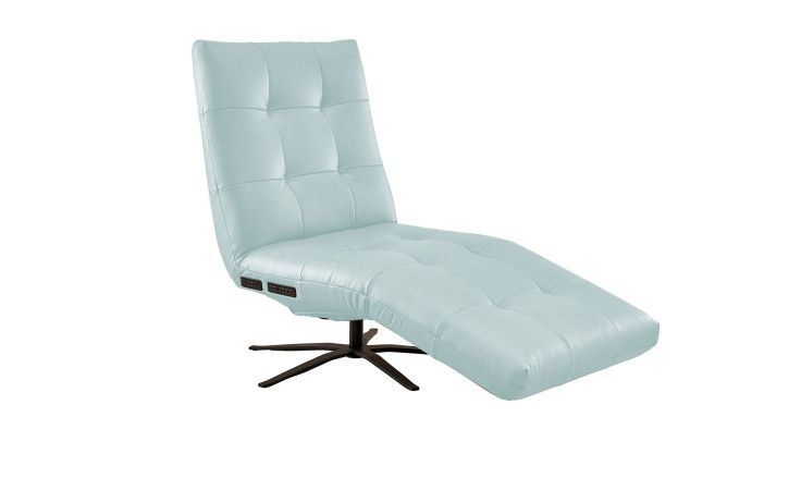 Basis-Einzelliege LASCONDO Stina, in der Farbausführung Light Blue, Schrägansicht