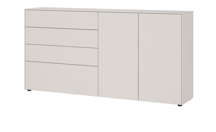 Sideboard Luna Front und Korpus in Kaschmir, mit 2 Türen und 4 Schubladen