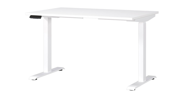 Höhenverstellbarer Schreibtisch Jet in weiß, 120 x 80 cm