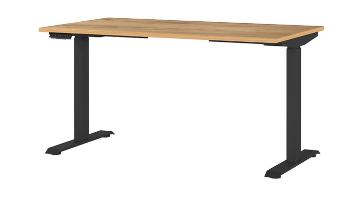 Höhenverstellbarer Schreibtisch Move & Work Navarra-Eiche-Dekor/Schwarz