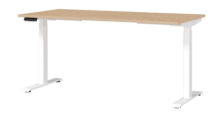 Höhenverstellbarer Schreibtisch Move & Work in Lindberg-Eiche/Weiß