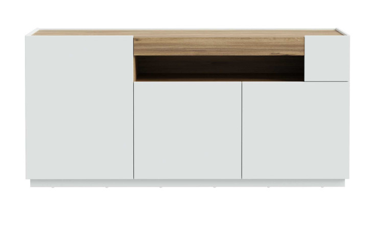 Sideboard Lüttich, in der Farbkombi Secret grey / Valesica oak, Frontansicht