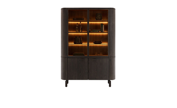 Buffetschrank Ravello aus Eichenfurnier in tiefem, dunklem Basaltton