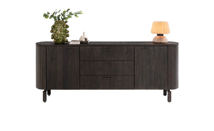 Sideboard Ravello aus dunkelm Eichenfurnier in Basalt
