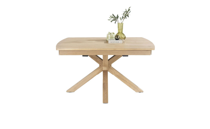 Ausziehtisch Nyon aus Eichenfurnier mit Stern-Fuß