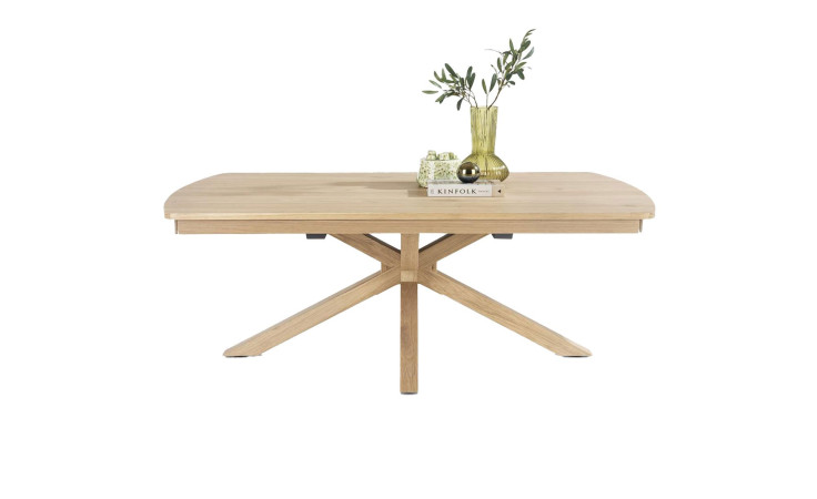 Ausziehtisch Nyon aus Eichenfurnier mit Sterngestell