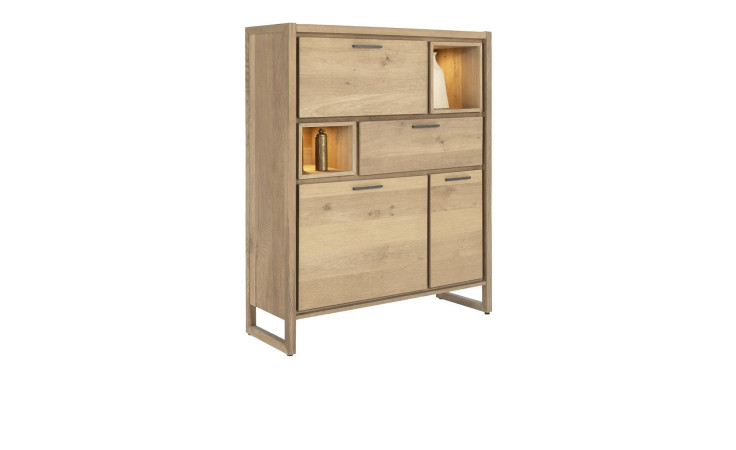 Highboard Nystead in Eichenfurnier inkl. Beleuchtung
