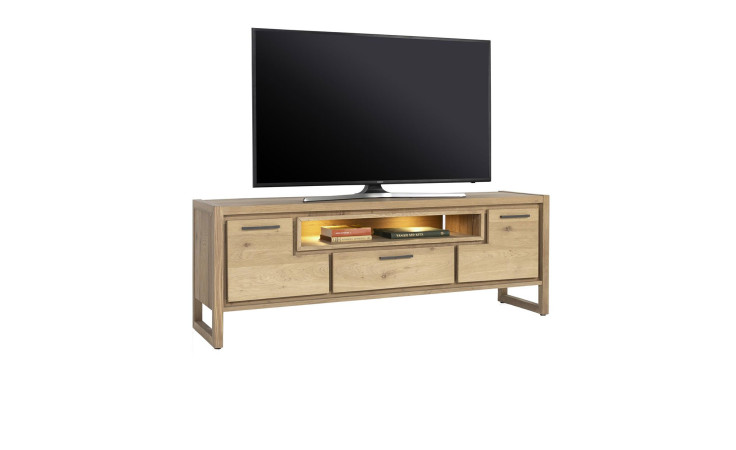 Lowboard Nystead aus Eichenfurnier inkl. LED-Beleuchtung