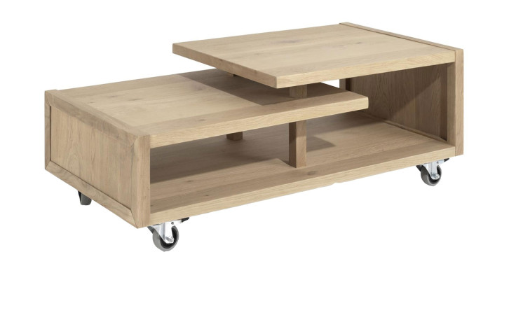 Couchtisch Nystead aus Eichenfurnier, wahlweise mit Füßen oder Rollen