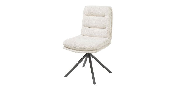 Stuhl Mia in der Farbe Creme, Gestell aus Metall in Graphit