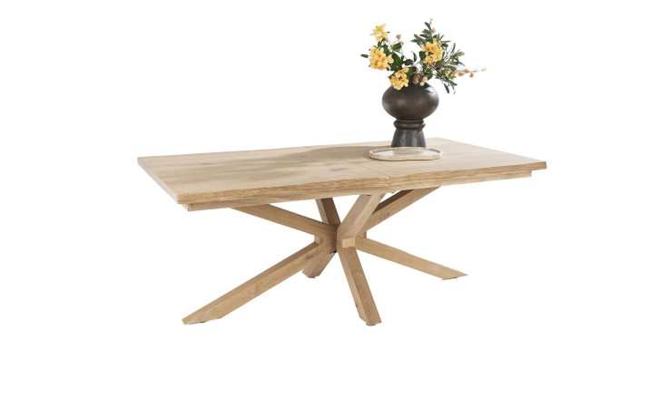 Esstisch Nyborg mit Baumkante in Dune-Color (Sand), ausziehbar