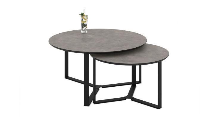 Couchtisch Mila in der Farbe Schwarz-grau gemustert