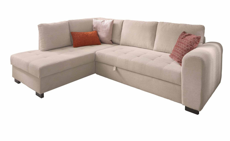 Wohnlandschaft Joachim in Mink - Beige, Ottomane links