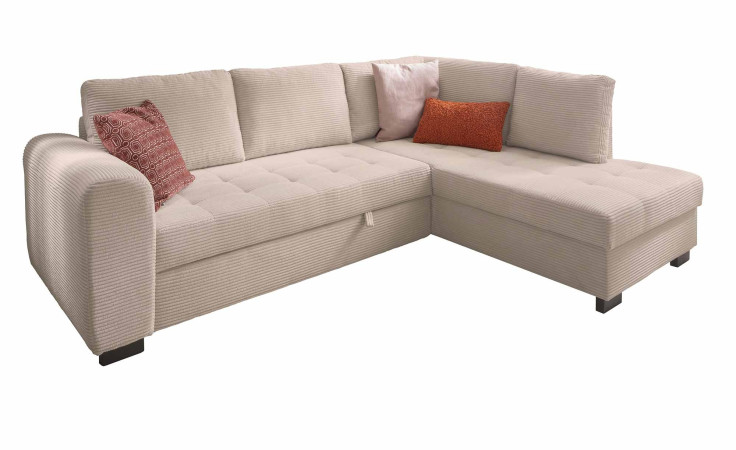 Wohnlandschaft Joachim in Mink - Beige, Ottomane rechts