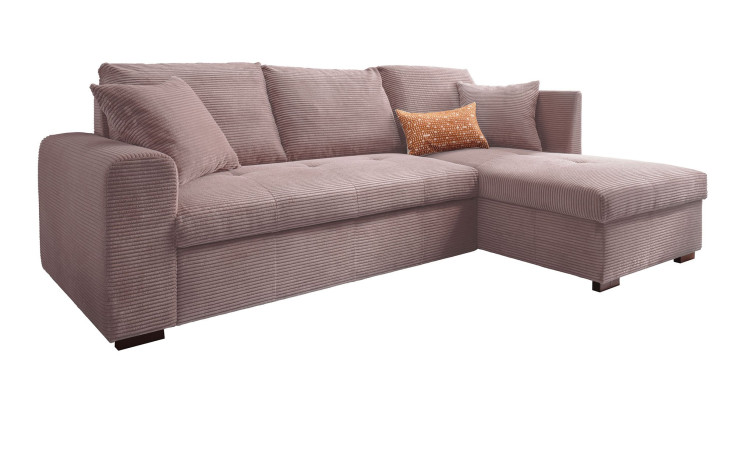 Wohnlandschaft Leon mit Ottomane rechts in der Farbe flamingo