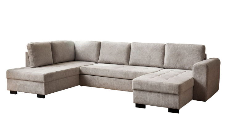 Wohnlandschaft Marlena in einem grauen Cordstoffbezug.