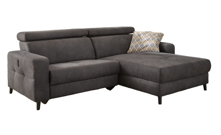 Wohnlandschaft Dana mit einem dunkelgrauen Bezug