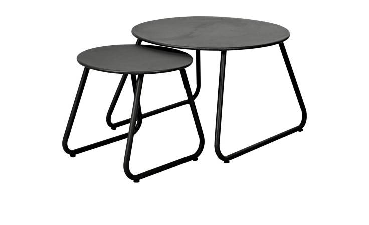 Beistelltisch-Set Adriano in schwarz aus robustem Eisen