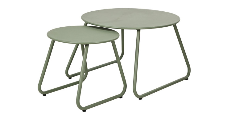 Beistelltisch-Set Adriano in grün aus robustem Eisen