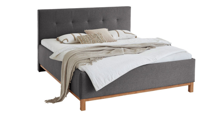 Polsterbett Catania II in einem anthraziten Bezugsstoff.