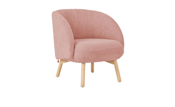 Sessel Thalia, in der Farbausführung blush, Schrägansicht