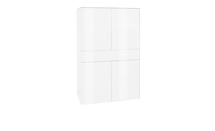 Highboard Couleur in der Farbe Ice White ohne Füße, Schrägansicht