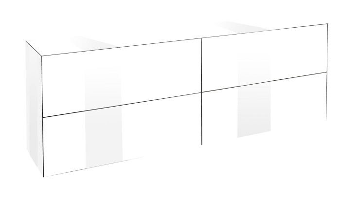 Lowboard Couleur in der Farbe Ice White, Schrägansicht